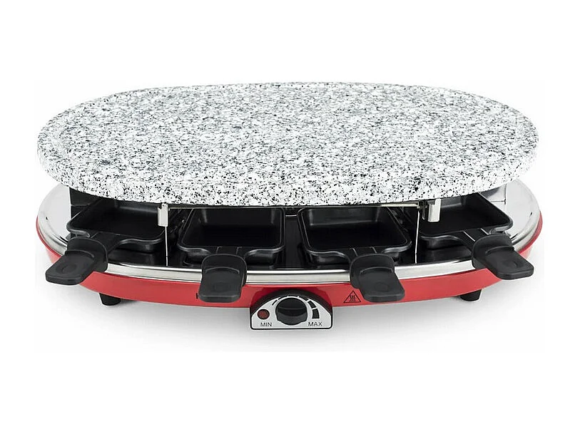 4in1Raclettegerät – 8 Personen – 6 MiniCrêpes – Grill – einstellbare Temperatur – 1500 W – abnehmbare Platten