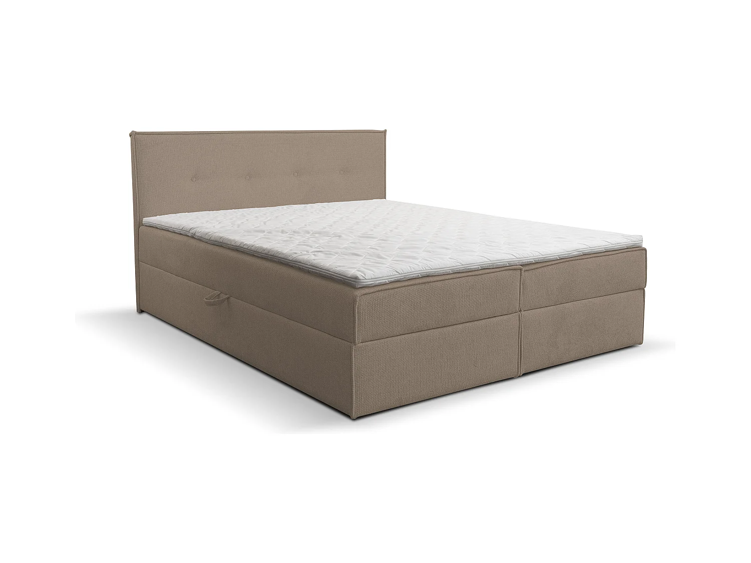 Lit boxspring Calido avec 2 coffres de rangement, lit rembourré Dimensions: 180x200, couleur: marron, tissu structuré