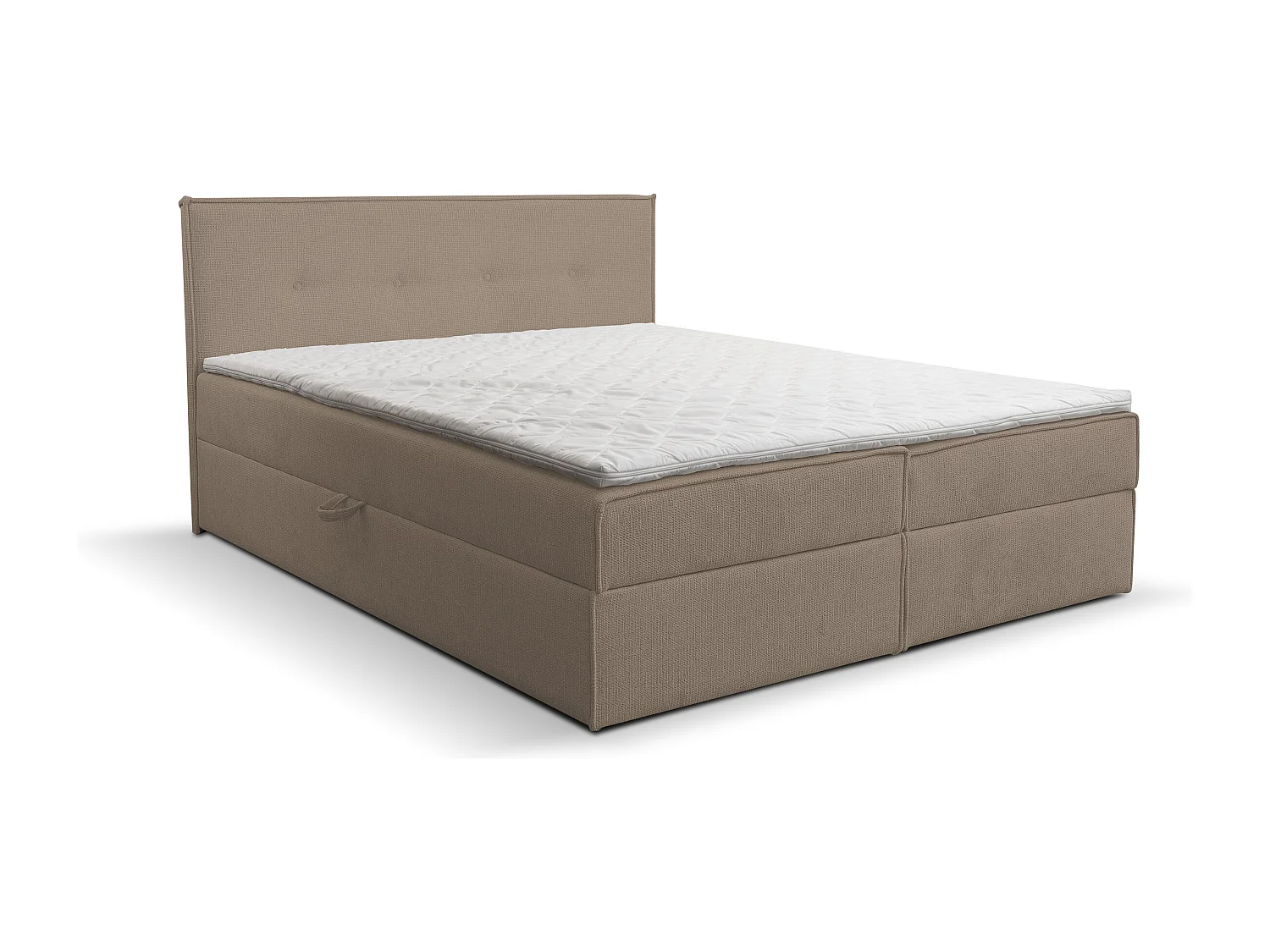 Lit boxspring Calido avec 2 coffres de rangement, lit rembourré Dimensions: 180x200, couleur: marron, tissu structuré