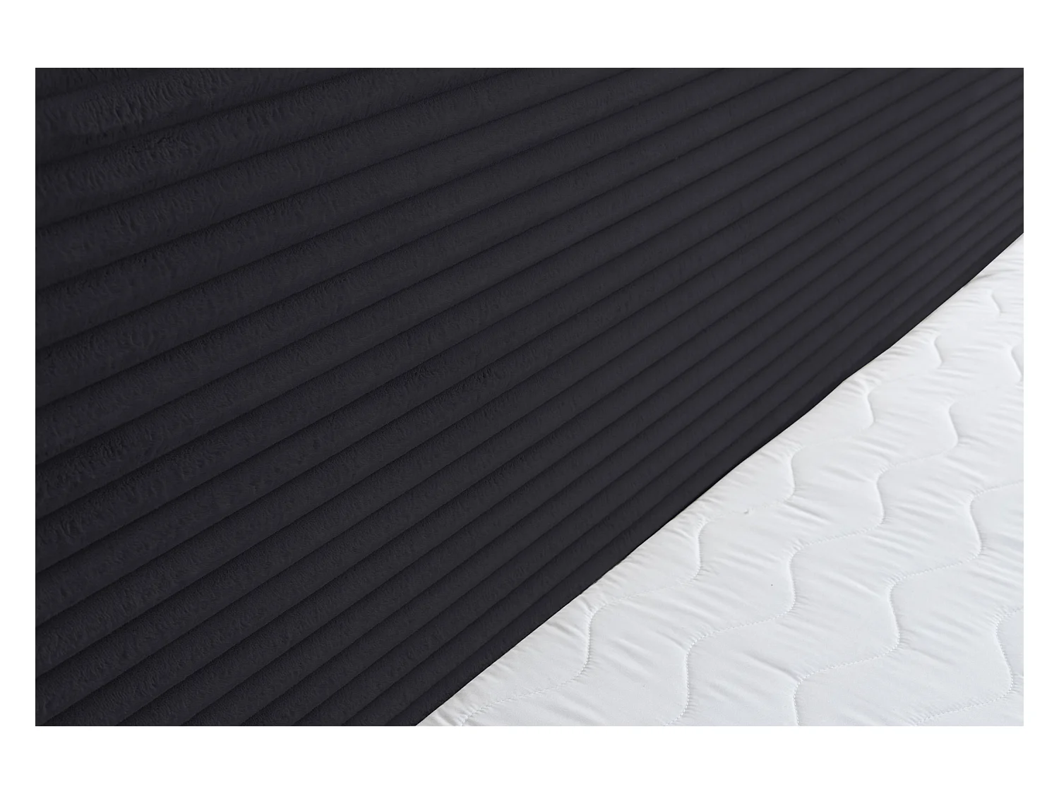 Lit boxspring Tilly avec 2 coffres de rangement, lit rembourré Dimensions: 160x200, couleur: noir, tissu cordé