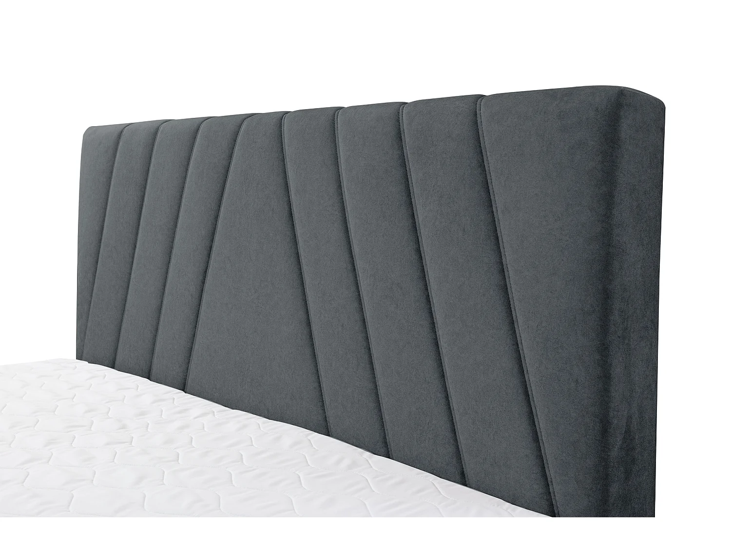 Lit boxspring CAPRI avec 2 coffres de rangement, lit rembourré Dimensions: 160x200 cm, couleur: gris foncé, tissu velours