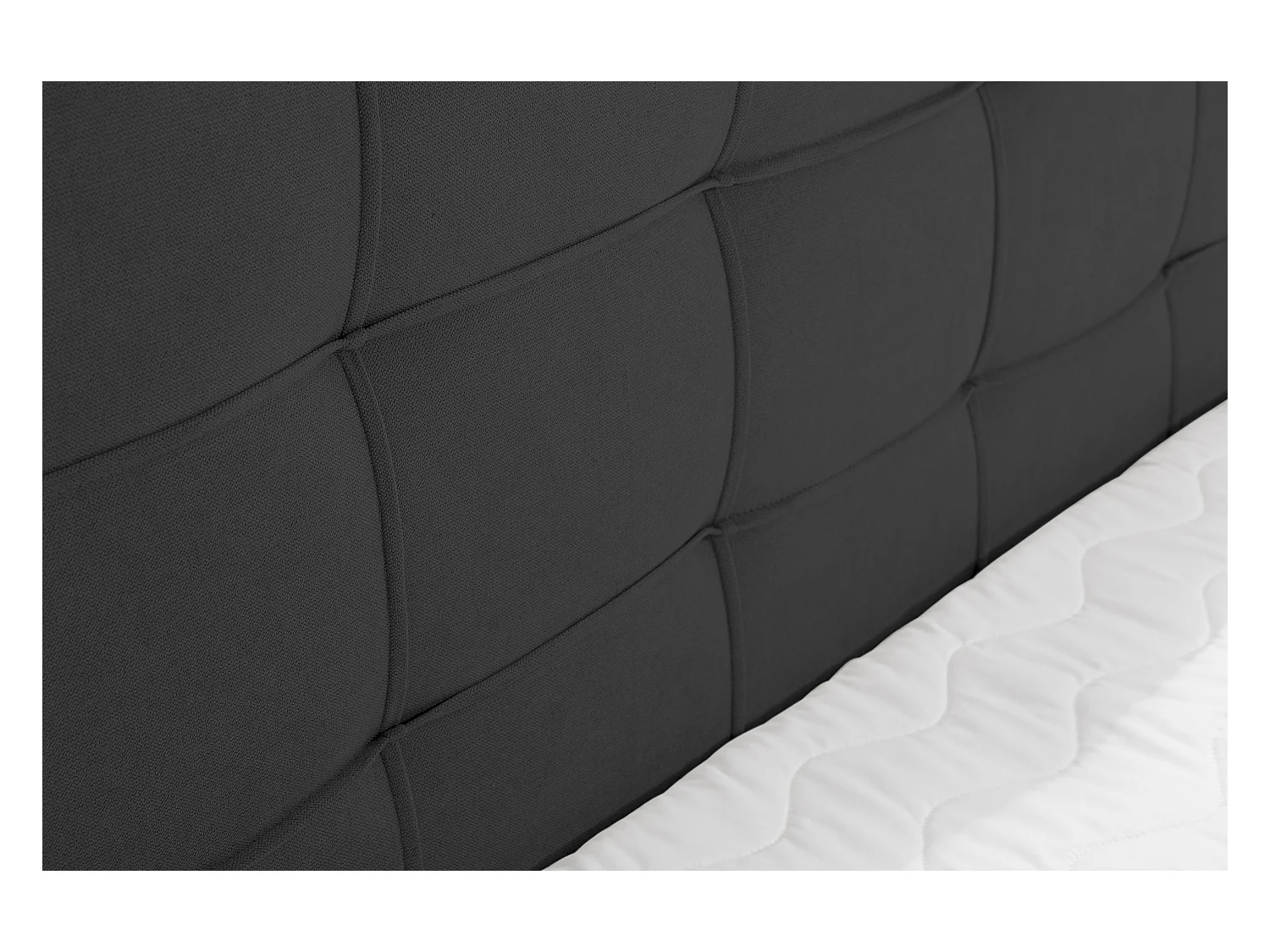 Lit boxspring NATALIE avec 2 coffres de rangement, lit rembourré Dimensions: 160x200, couleur: noir, tissu velours