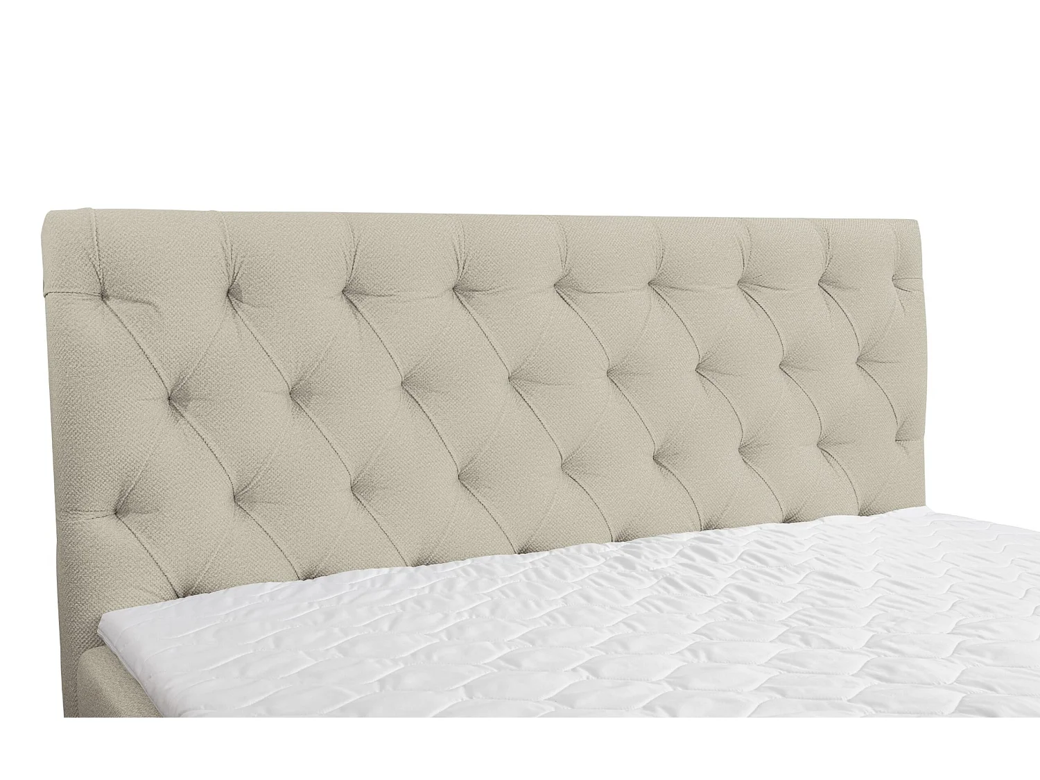 Lit boxspring Calipso avec 2 coffres de rangement, lit rembourré Dimensions: 140x200, couleur: beige, tissu velours