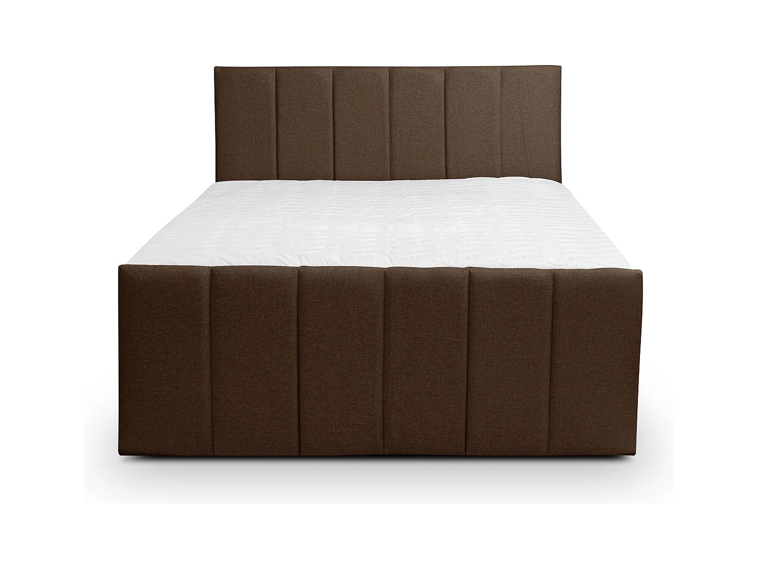 Lit boxspring CLAUDINE avec 2 coffres de rangement, lit rembourré Dimensions: 140x200, couleur: marron, tissu velours