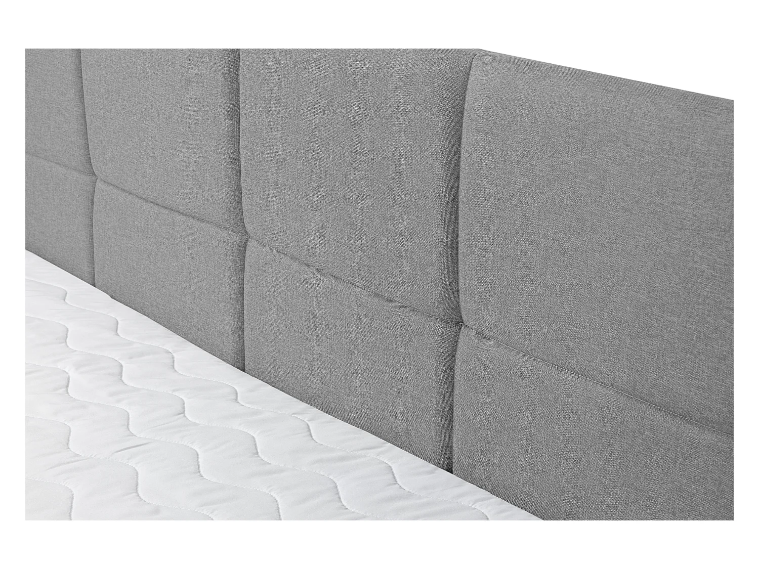 Lit boxspring DORIS avec 2 coffres de rangement, lit rembourré Dimensions: 180x200, couleur: gris, tissu velours