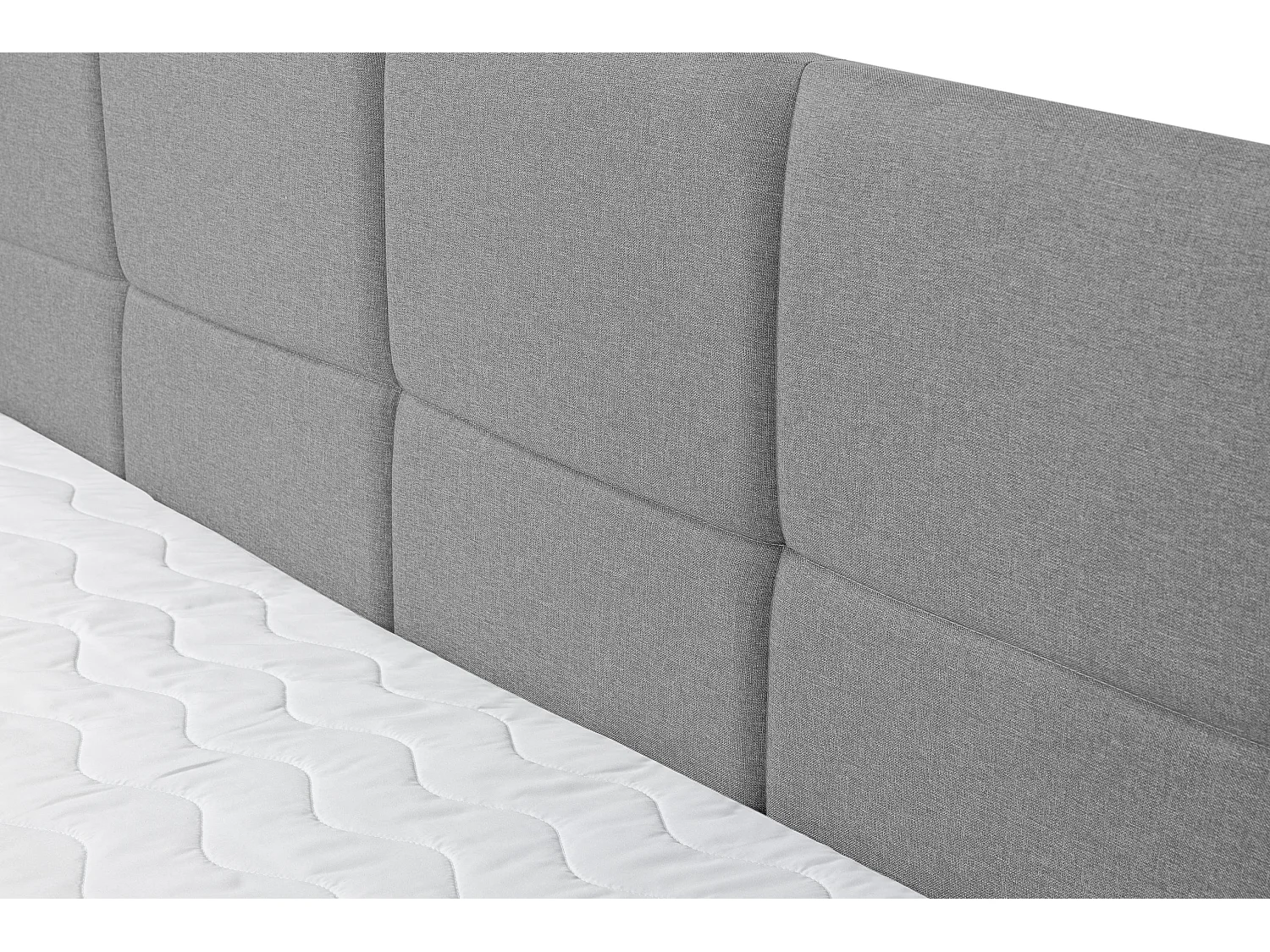 Lit boxspring DORIS avec 2 coffres de rangement, lit rembourré Dimensions: 180x200, couleur: gris, tissu velours