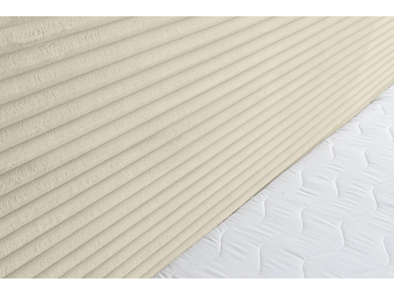 Lit boxspring Tilly avec 2 coffres de rangement, lit rembourré Dimensions: 140x200, couleur: beige, tissu velours côtelé