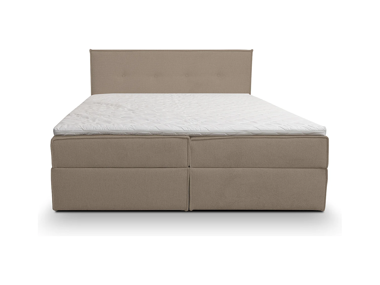 Lit boxspring Calido avec 2 coffres de rangement, lit rembourré Dimensions: 140x200, couleur: marron, tissu structuré