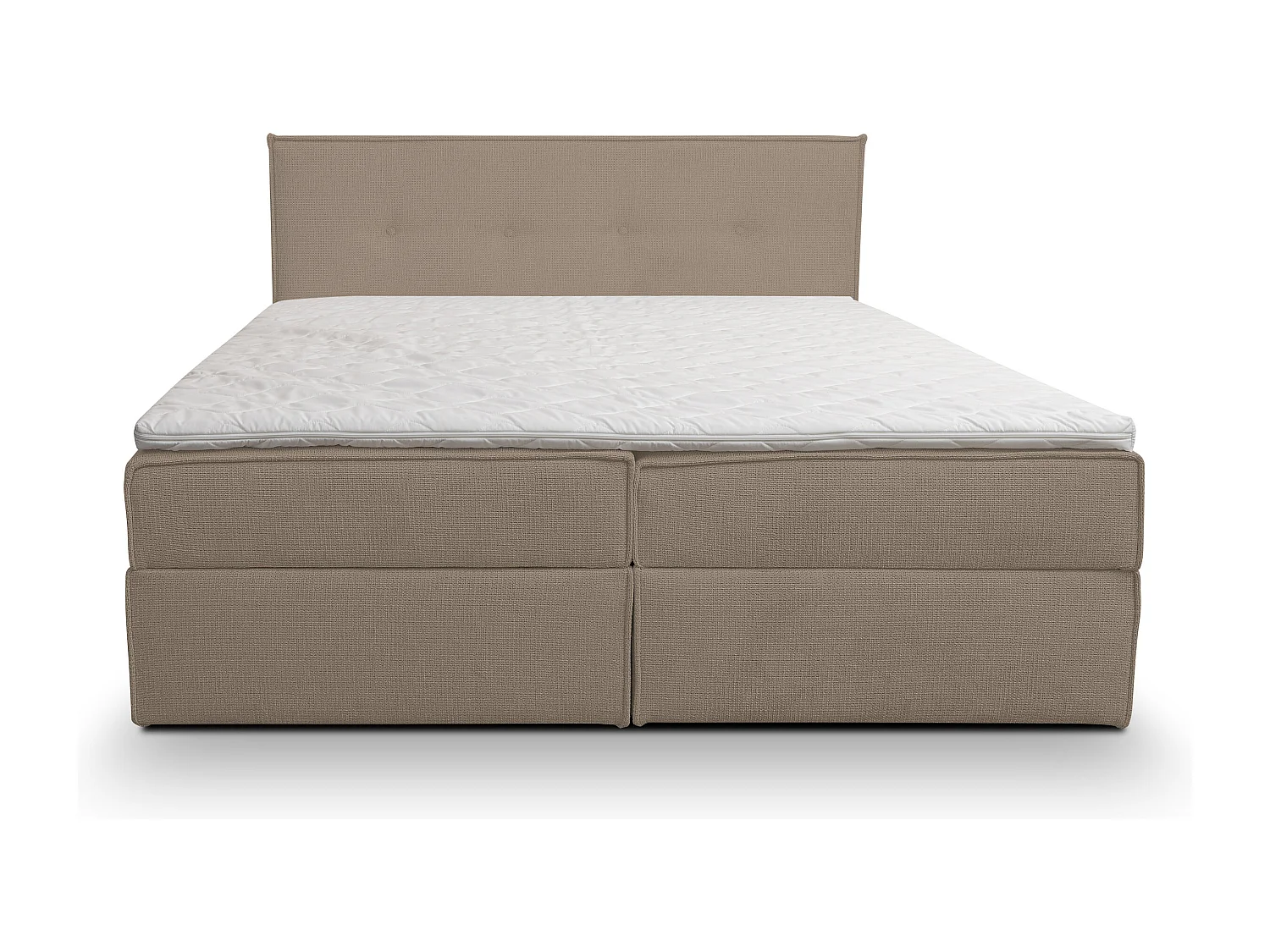 Lit boxspring Calido avec 2 coffres de rangement, lit rembourré Dimensions: 140x200, couleur: marron, tissu structuré