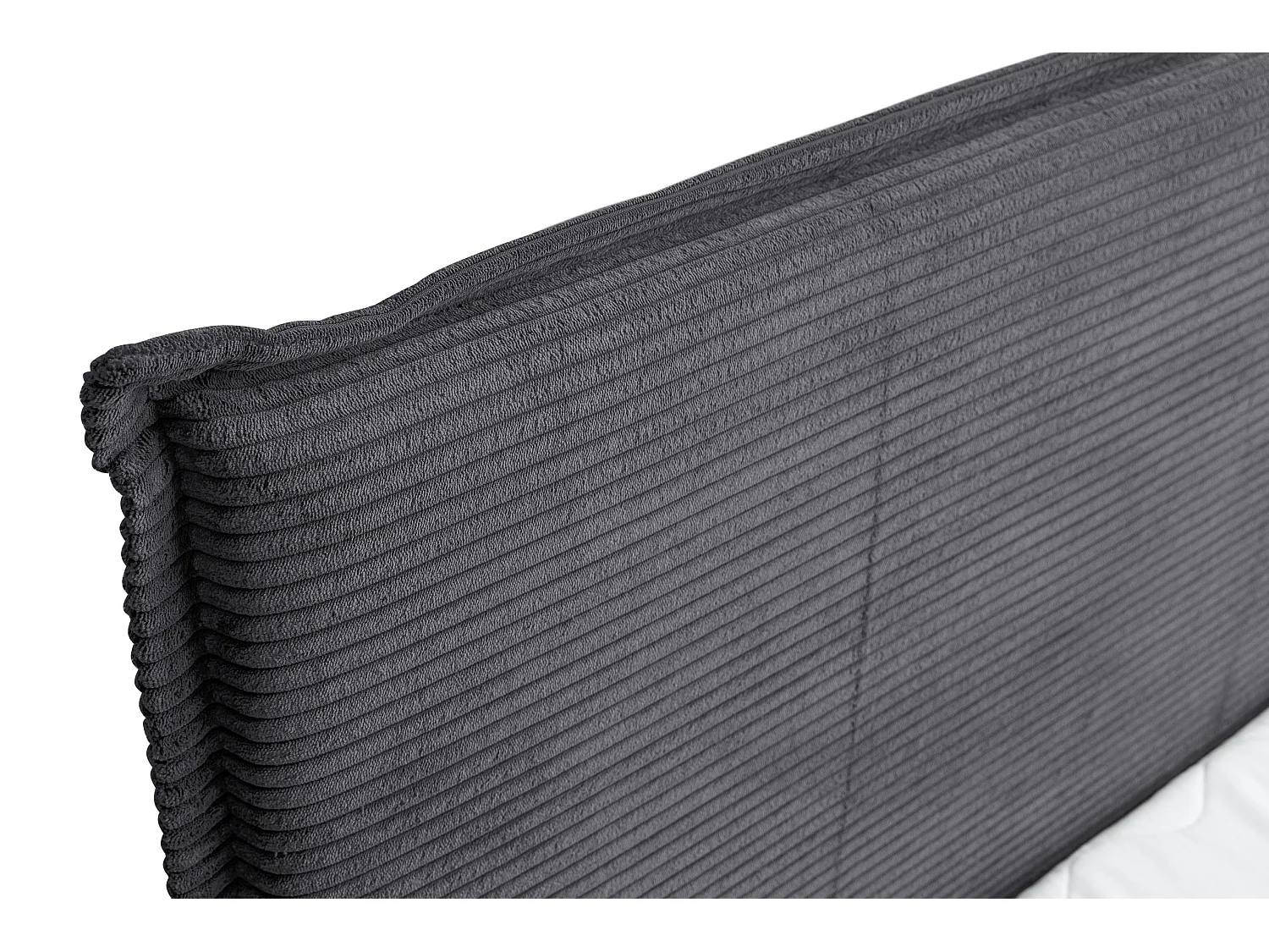 Lit boxspring Vanessa avec 2 coffres de rangement, lit rembourré Dimensions: 160x200, couleur: gris, tissu cordé