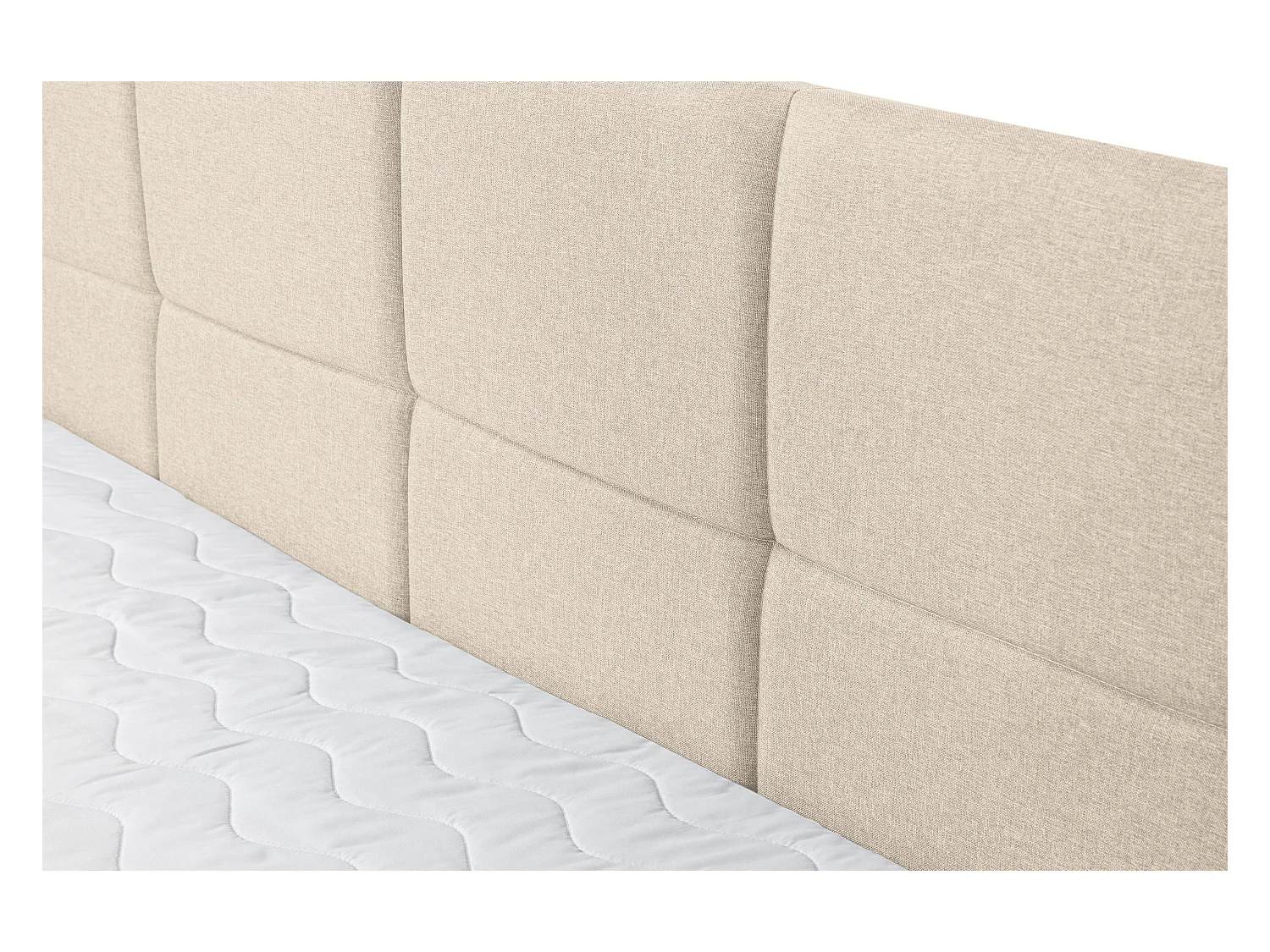 Lit boxspring DORIS avec 2 coffres de rangement, lit rembourré Dimensions: 160x200, couleur: beige, tissu velours