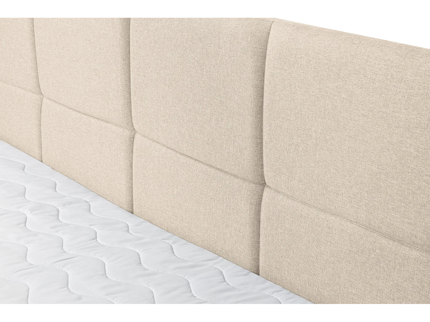 Lit boxspring DORIS avec 2 coffres de rangement, lit rembourré Dimensions: 160x200, couleur: beige, tissu velours