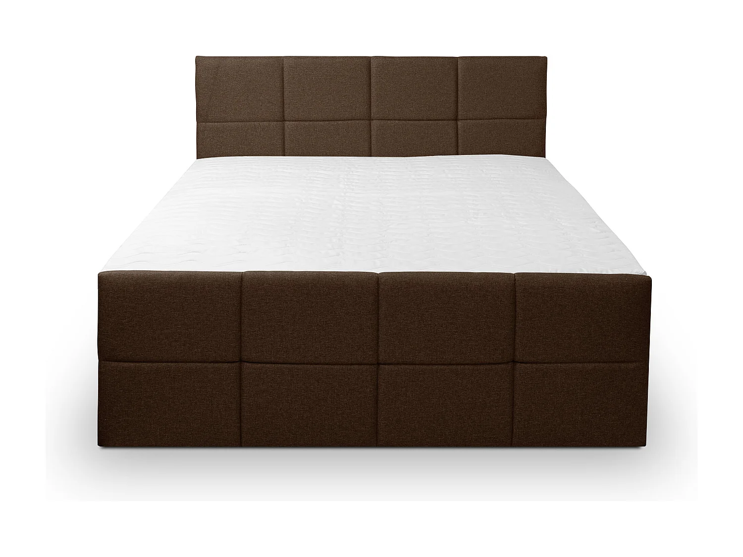 Lit boxspring DORIS avec 2 coffres de rangement, lit rembourré Dimensions: 140x200, couleur: marron, tissu velours