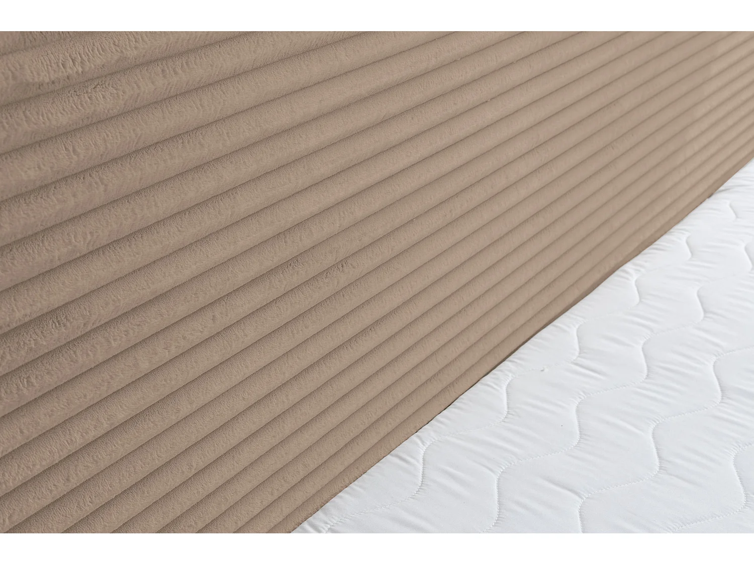 Lit boxspring Tilly avec 2 coffres de rangement, lit rembourré Dimensions: 140x200, couleur: marron, tissu cordé