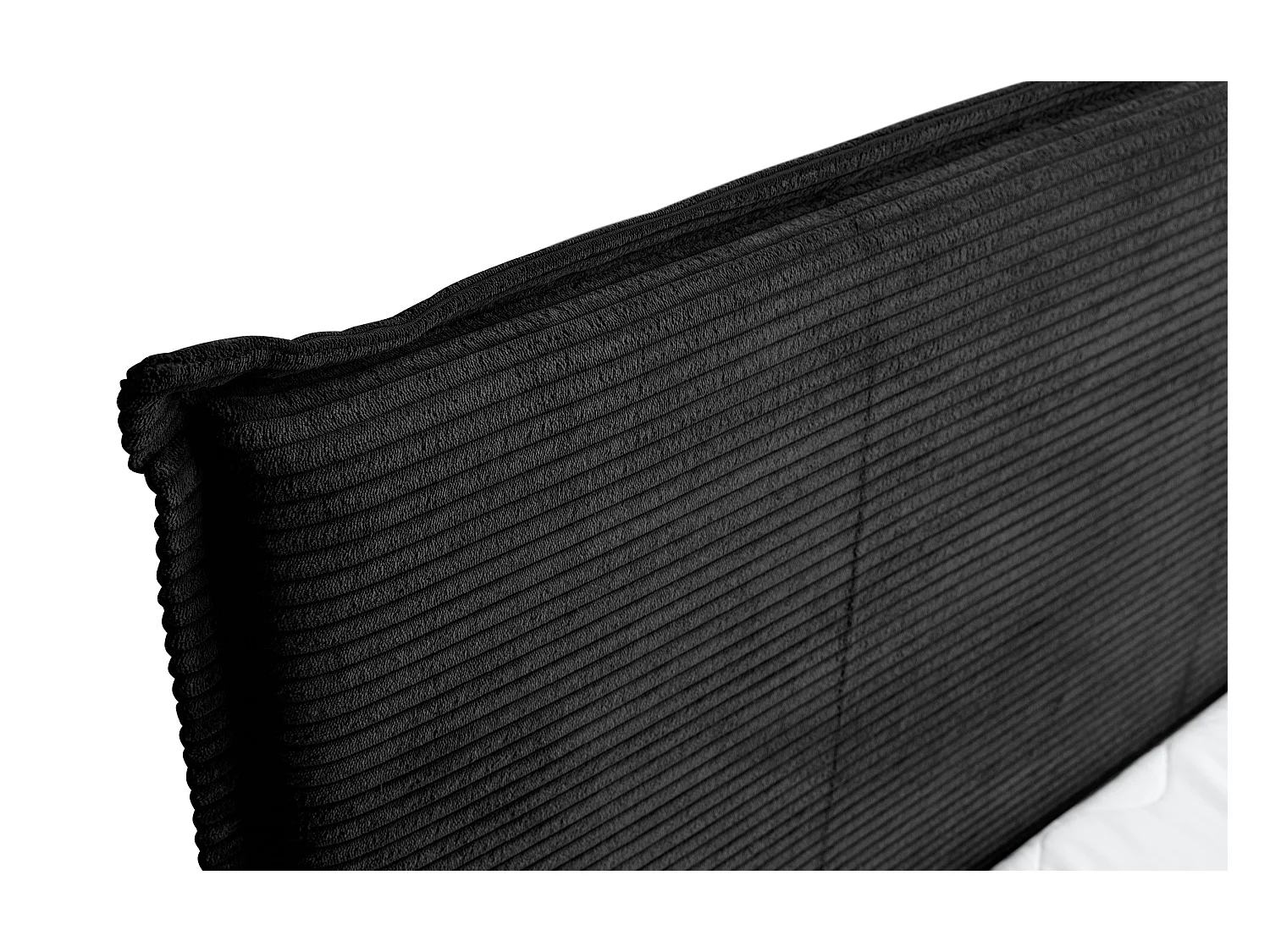 Lit boxspring Vanessa avec 2 coffres de rangement, lit rembourré Dimensions: 180x200, couleur: noir, tissu cordé