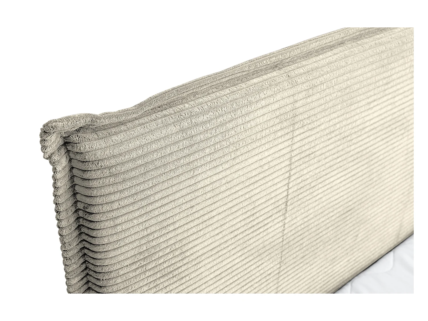 Lit boxspring Vanessa avec 2 coffres de rangement, lit rembourré Dimensions: 180x200, couleur: beige, tissu cordé