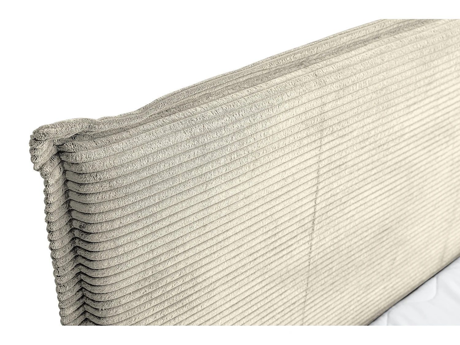 Lit boxspring Vanessa avec 2 coffres de rangement, lit rembourré Dimensions: 180x200, couleur: beige, tissu cordé