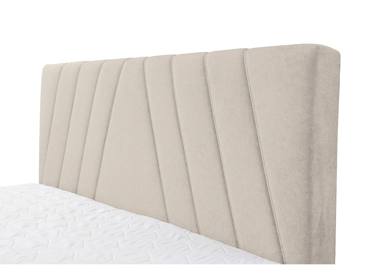 Lit boxspring CAPRI avec 2 coffres de rangement, lit rembourré Dimensions: 140x200 cm, couleur: beige, tissu velours