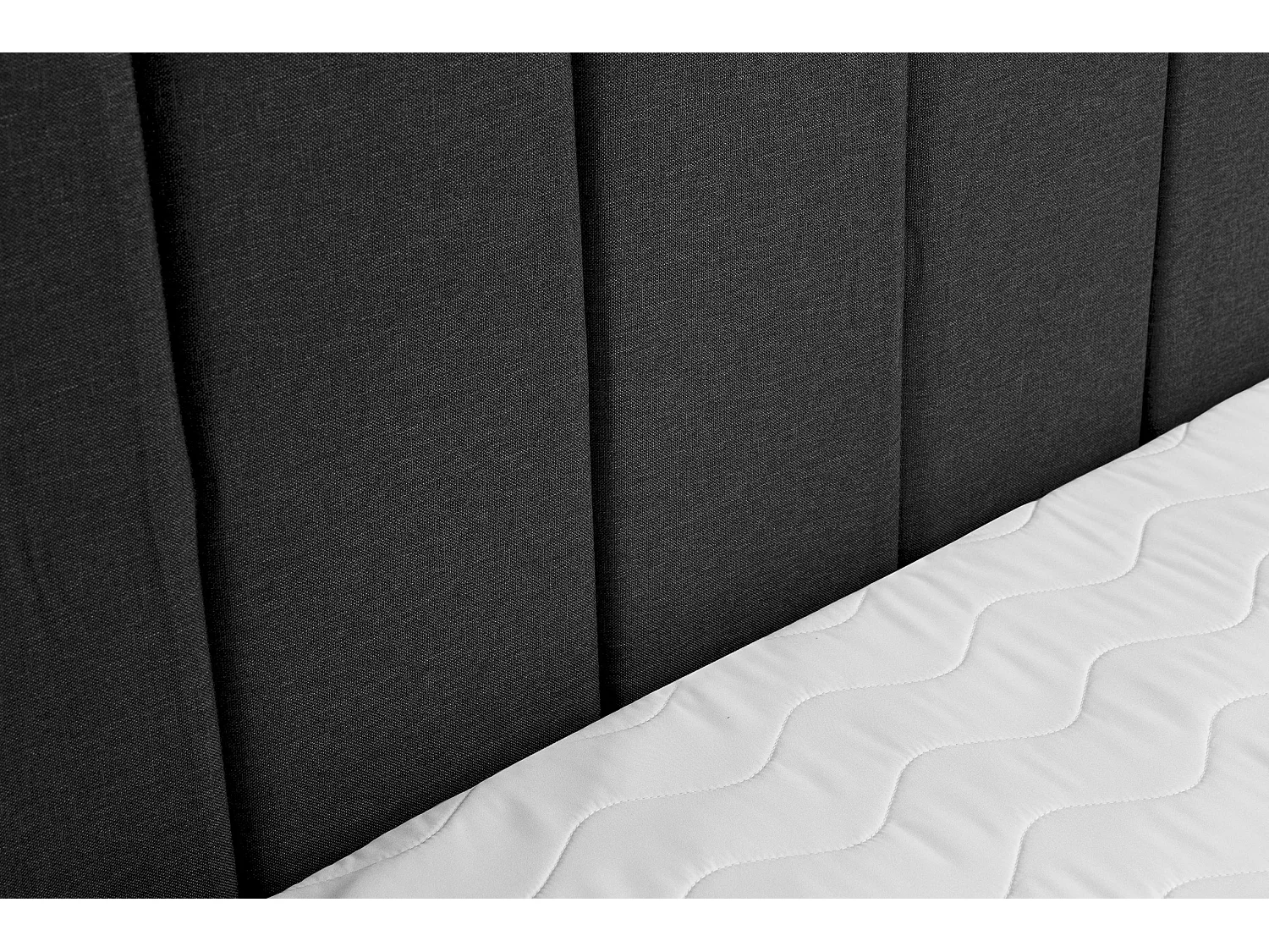 Lit boxspring CLAUDINE avec 2 coffres de rangement, lit rembourré Dimensions: 140x200, couleur: noir, tissu velours