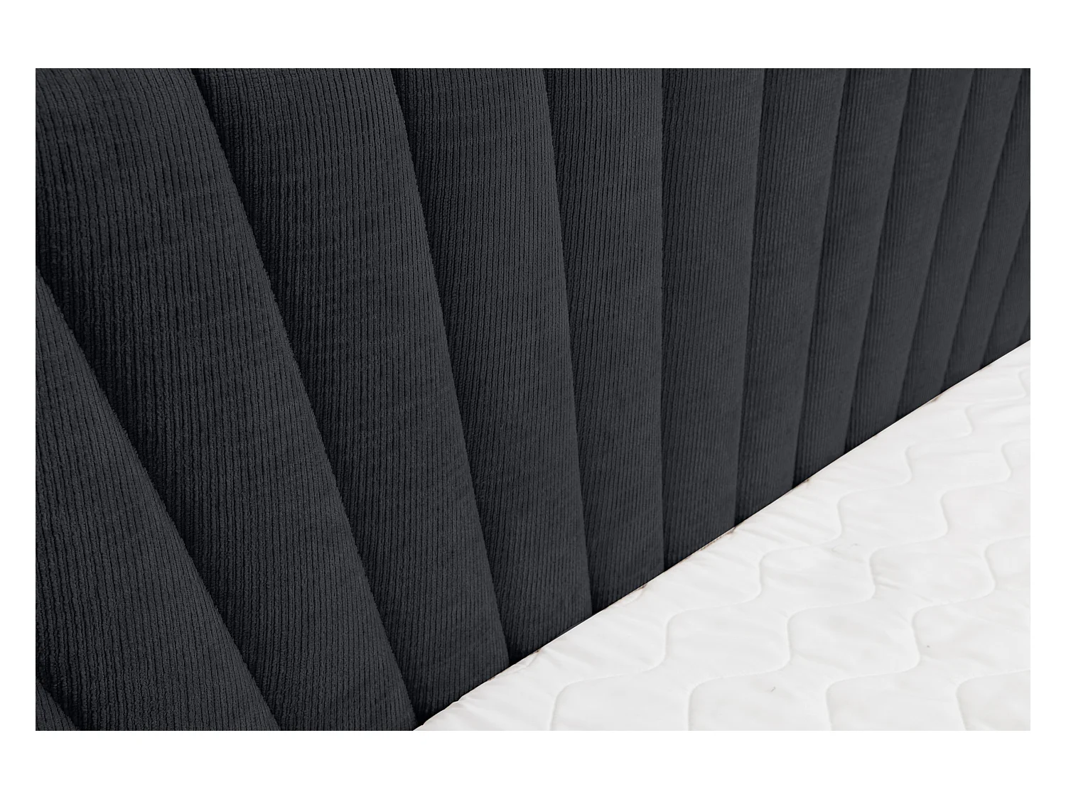 Lit boxspring Cimone avec 2 tiroirs de rangement, lit rembourré Dimensions: 180x200 cm, couleur: noir, tissu velours