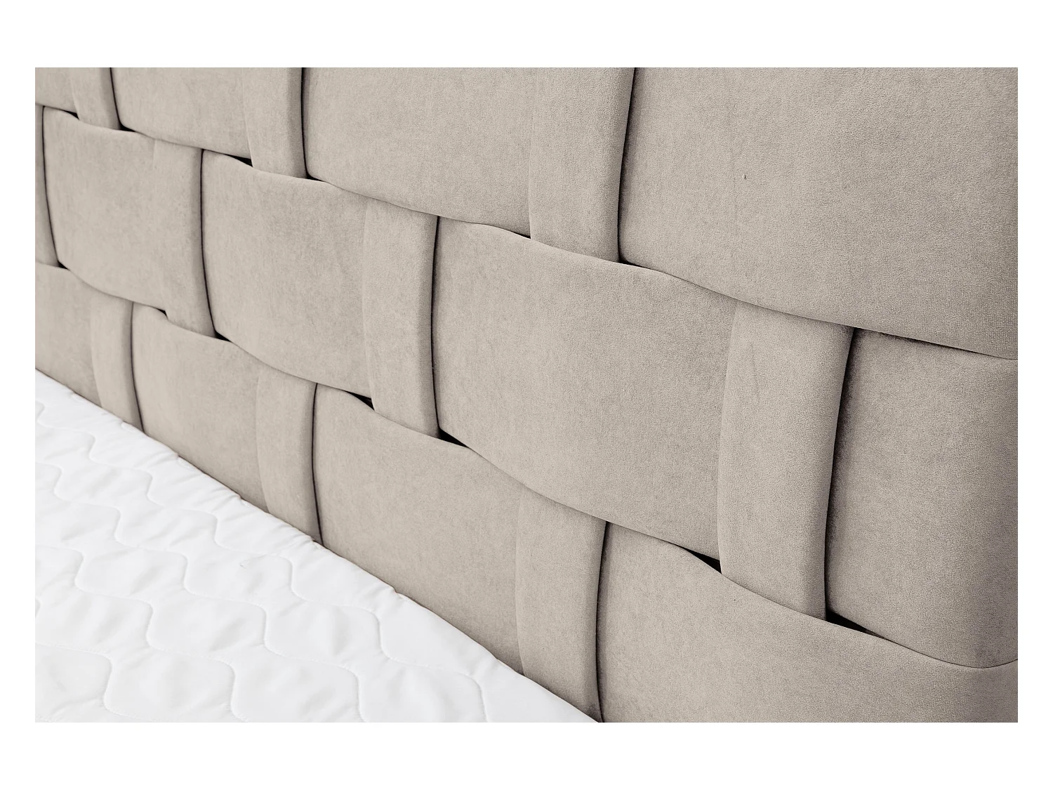 Lit boxspring Charlotte avec 2 coffres de rangement, lit rembourré Dimensions: 140x200 cm, couleur: beige, tissu velours