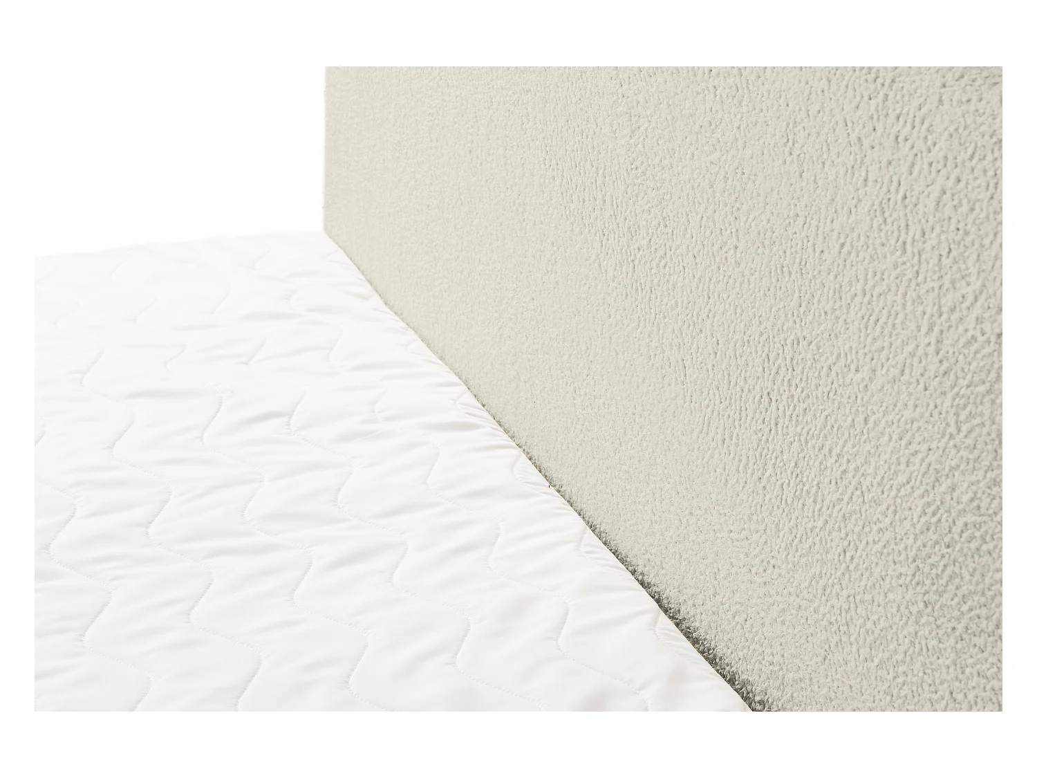 Lit boxspring LAMBI avec 2 coffres de rangement, lit rembourré Dimensions: 180x200, couleur: beige, tissu bouclé