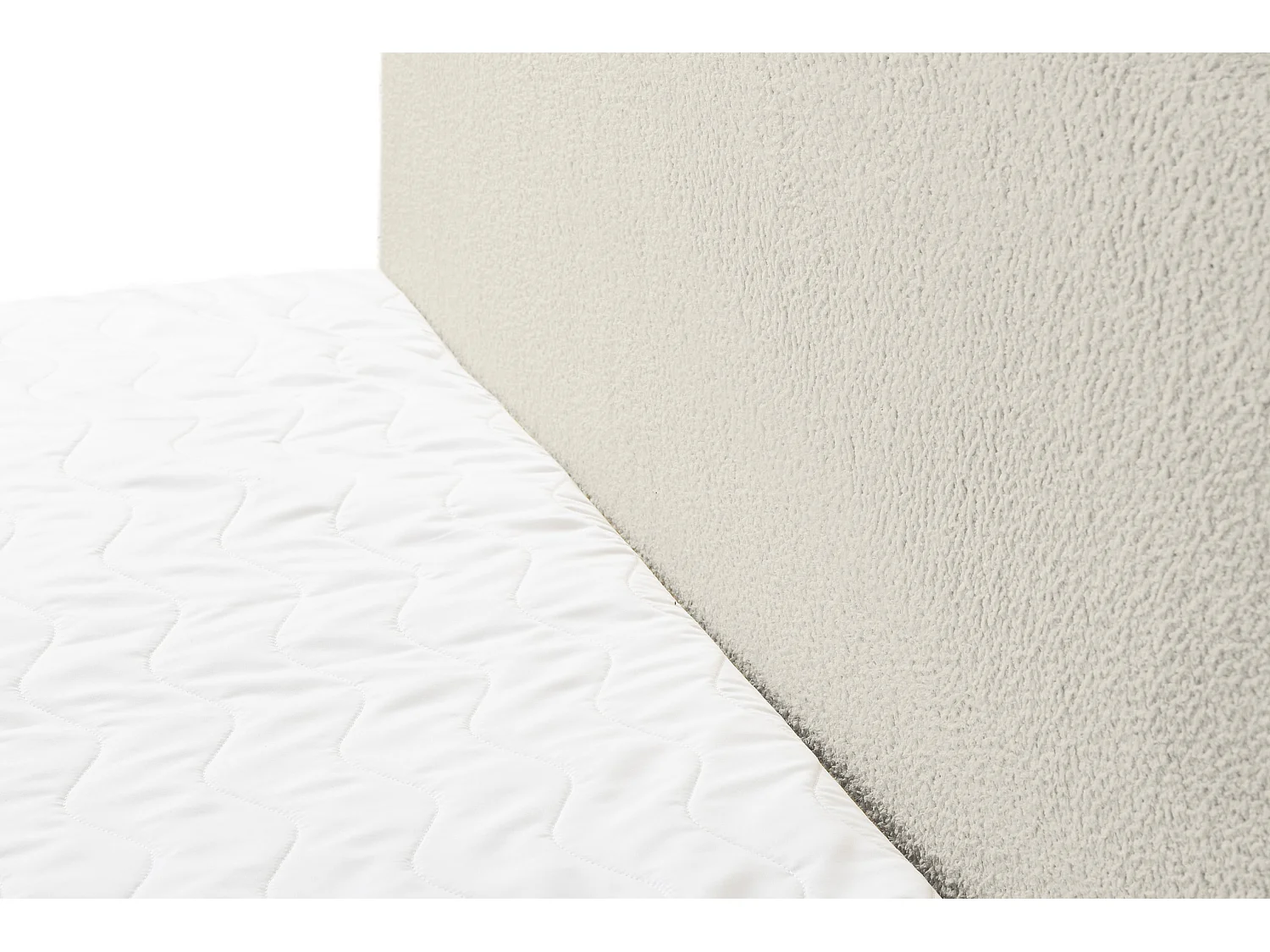 Lit boxspring LAMBI avec 2 coffres de rangement, lit rembourré Dimensions: 180x200, couleur: beige, tissu bouclé