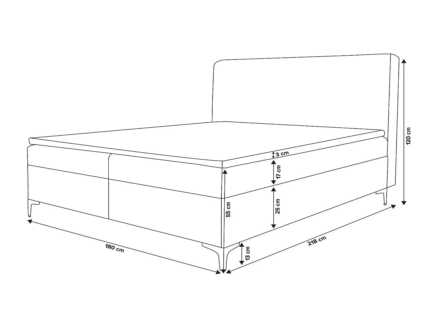 Lit boxspring Roma avec 2 tiroirs de rangement, lit rembourré Dimensions: 180x200, couleur: gris foncé, tissu velours