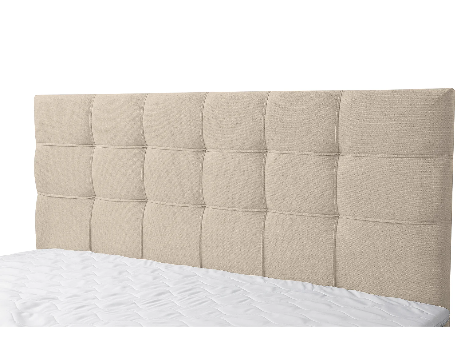 Lit boxspring BOSS, lit rembourré Dimensions : 160 x 200 cm, couleur : beige, tissu velours, lit double avec matelas Bonell H3 et surmatelas inclus