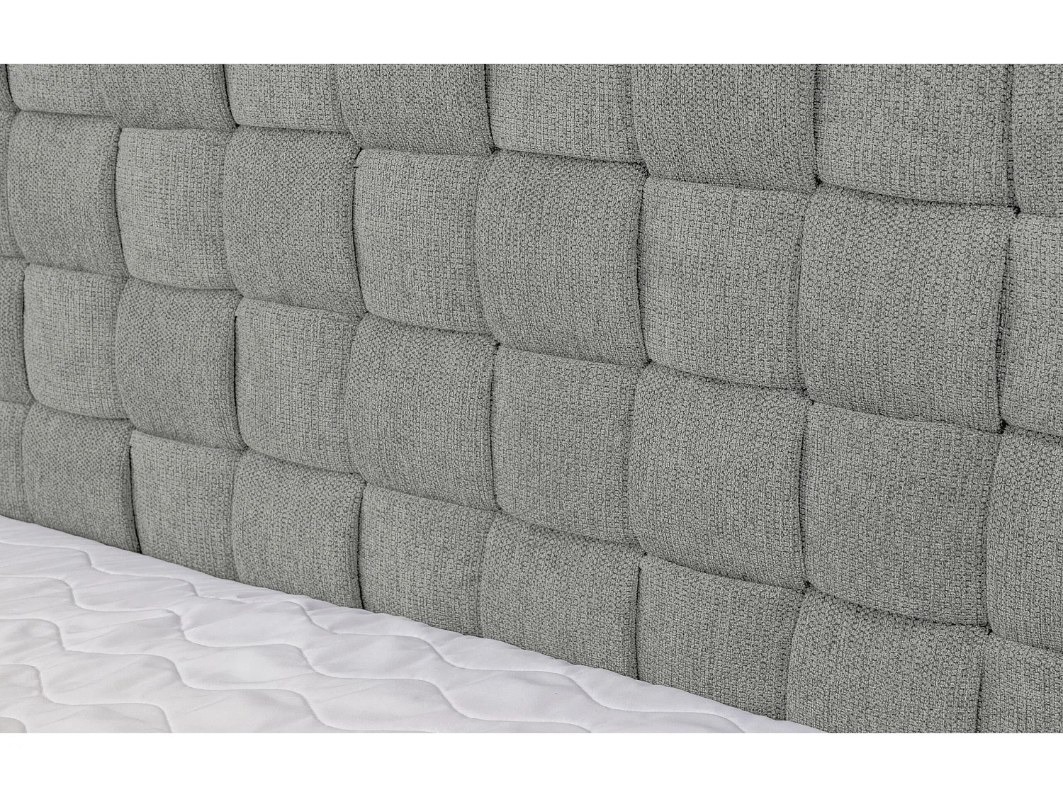 Lit boxspring Roma avec 2 tiroirs de rangement, lit rembourré Dimensions: 180x200, couleur: gris, tissu velours