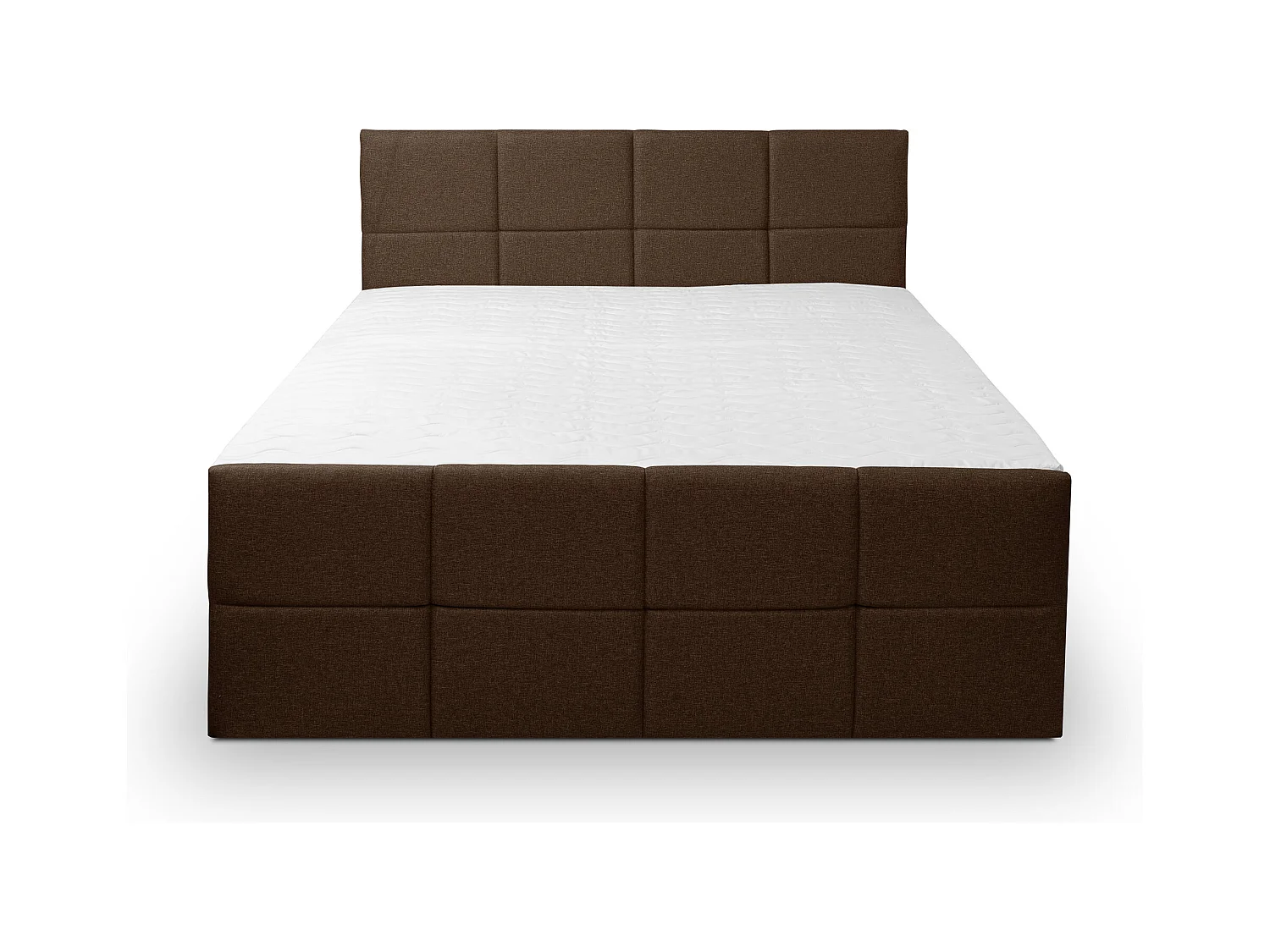 Lit boxspring DORIS avec 2 coffres de rangement, lit rembourré Dimensions: 180x200, couleur: marron, tissu velours
