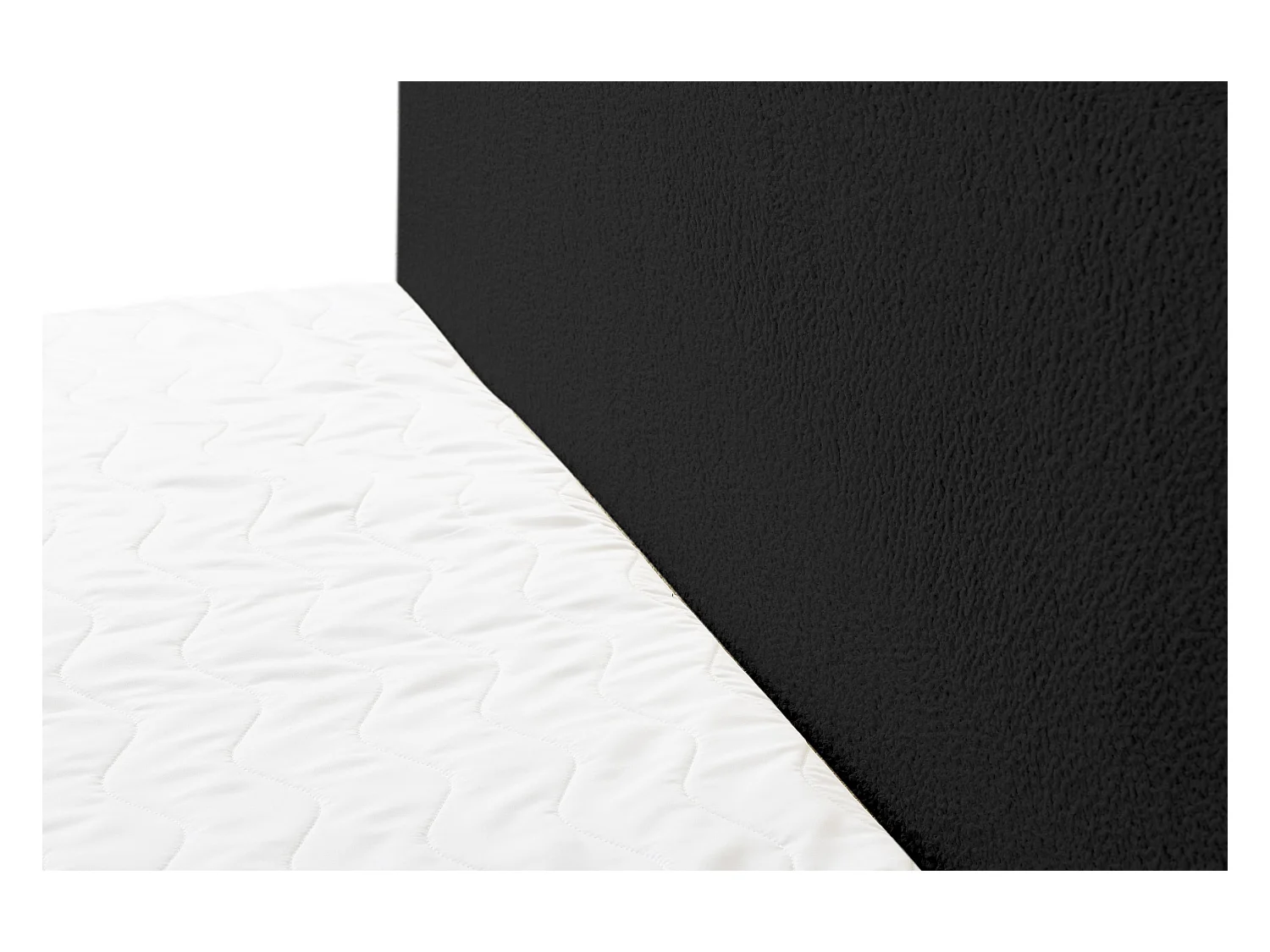 Lit boxspring LAMBI avec 2 coffres de rangement, lit rembourré Dimensions: 140x200, couleur: noir, tissu bouclé