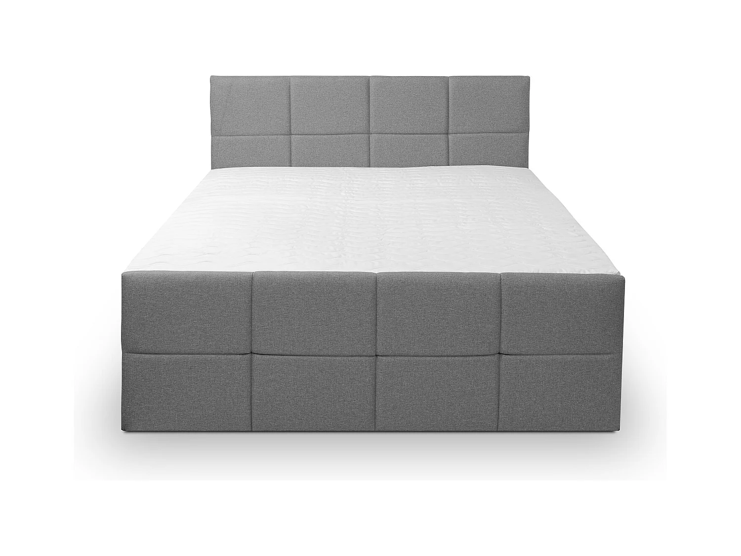 Lit boxspring DORIS avec 2 coffres de rangement, lit rembourré Dimensions: 160x200, couleur: gris, tissu velours
