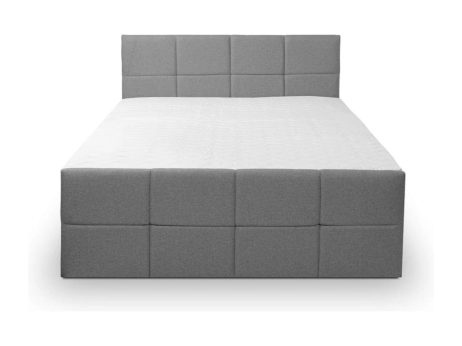 Lit boxspring DORIS avec 2 coffres de rangement, lit rembourré Dimensions: 160x200, couleur: gris, tissu velours