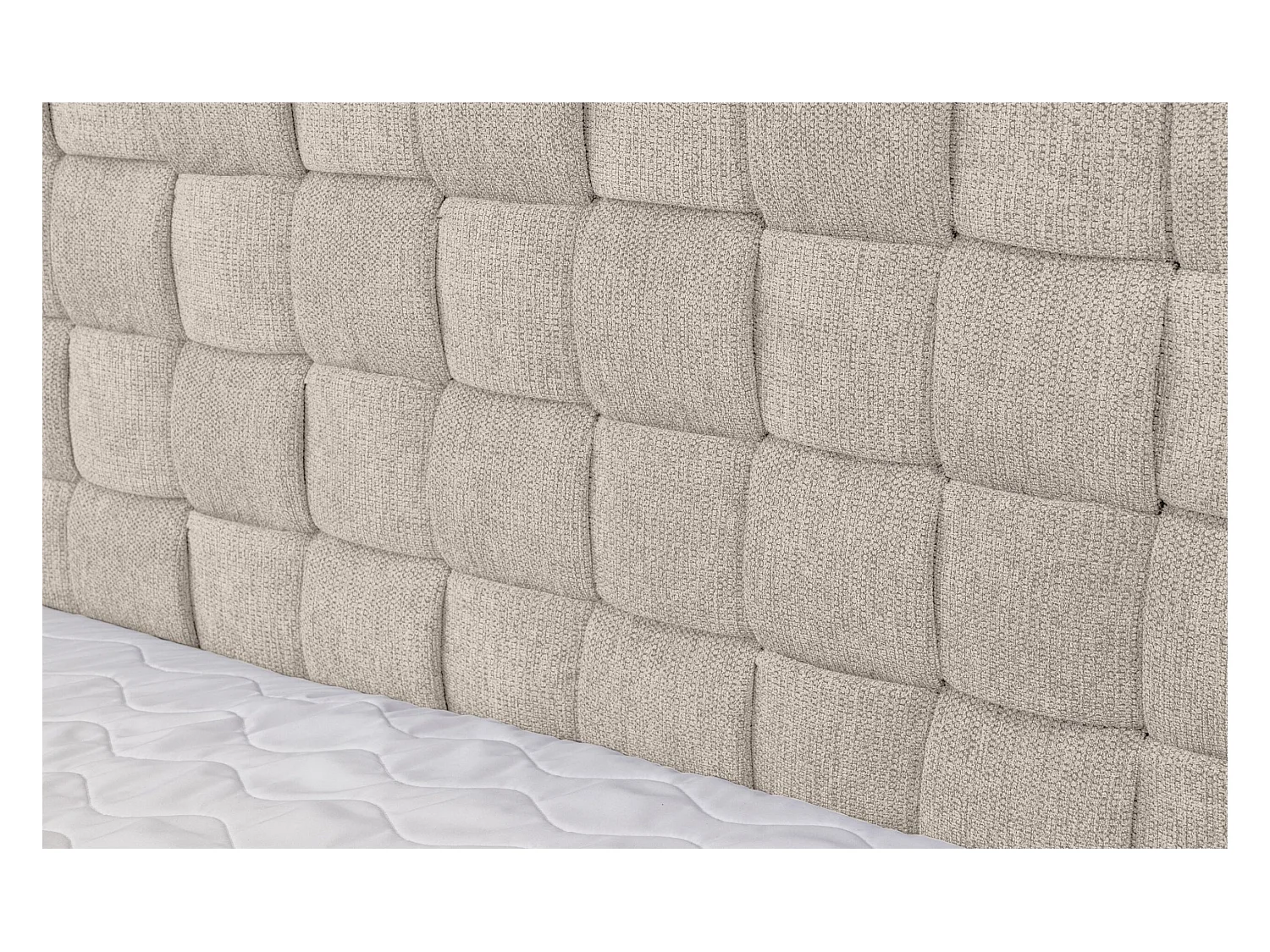 Lit boxspring Roma avec 2 coffres de rangement, lit rembourré Dimensions: 160x200, couleur: beige, tissu velours