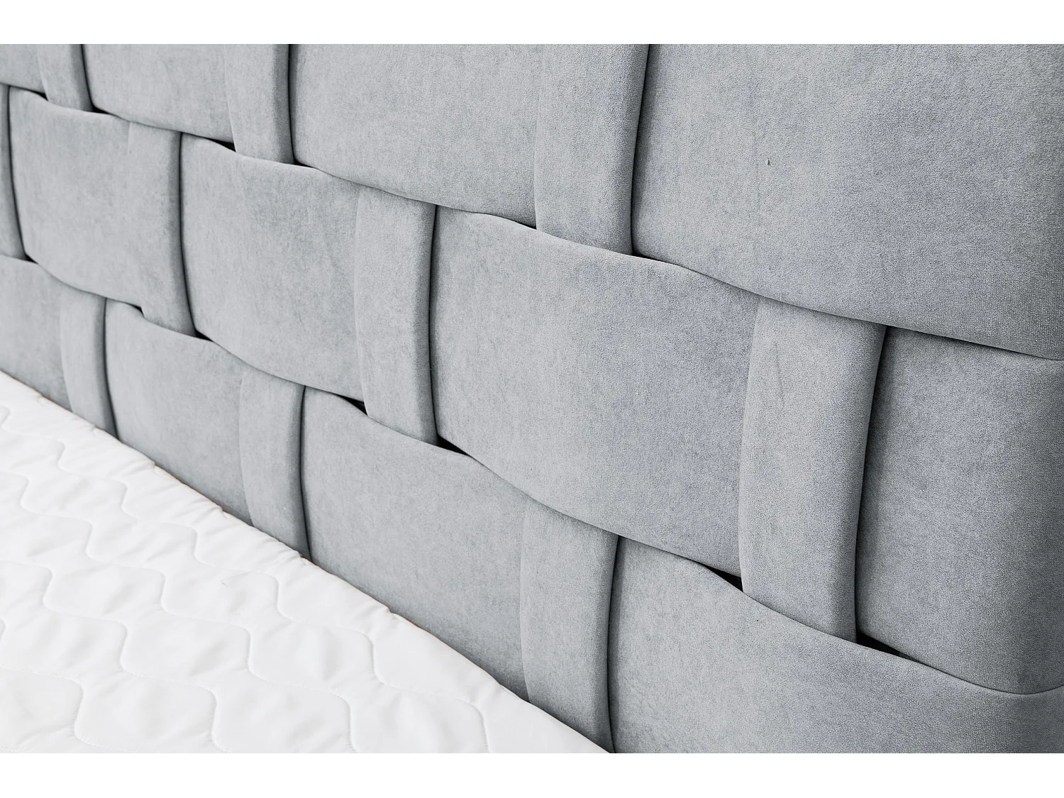 Lit boxspring Charlotte avec 2 coffres de rangement, lit rembourré Dimensions: 180x200 cm, couleur: gris, tissu velours