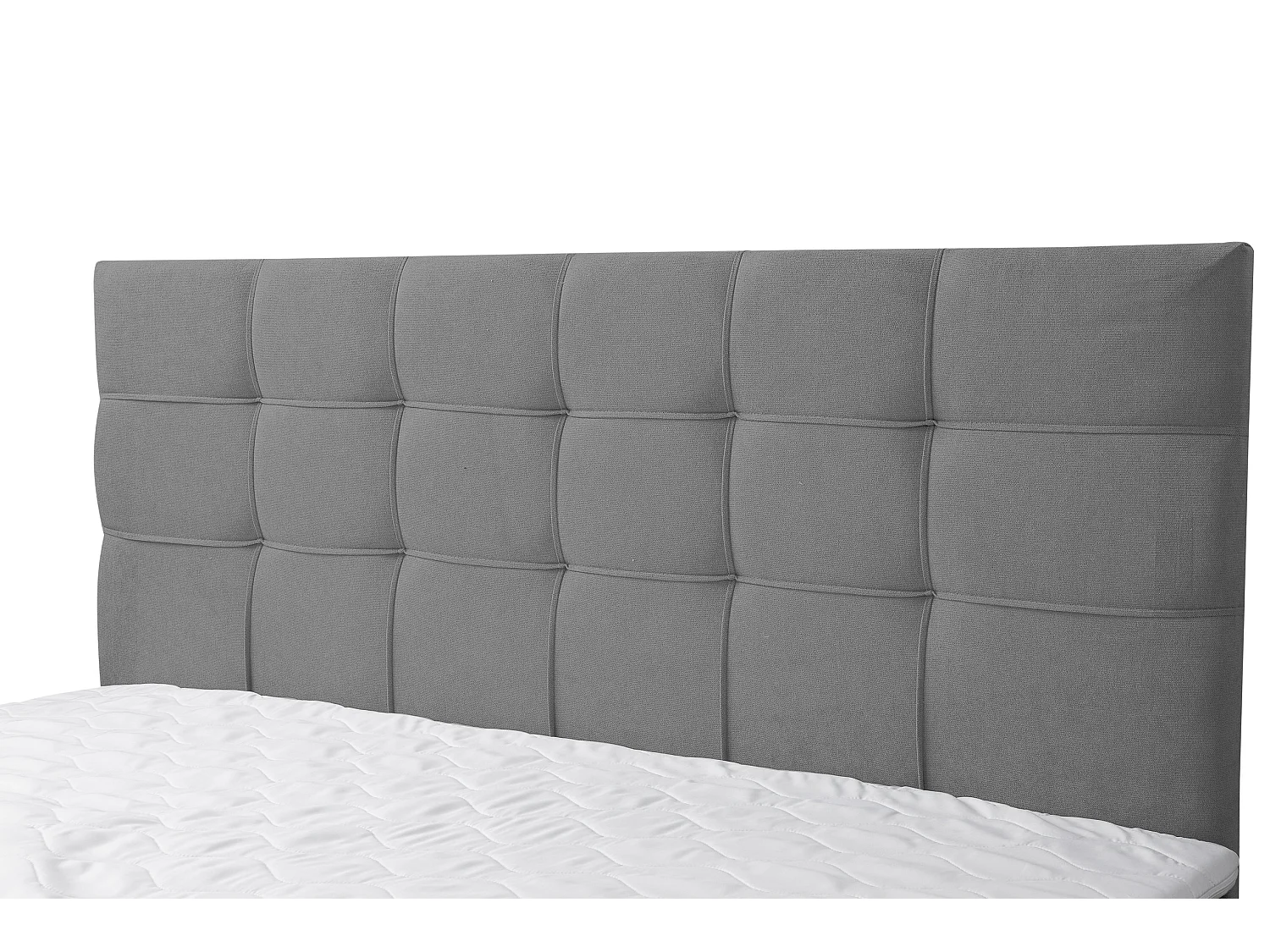 Lit boxspring BOSS, lit rembourré Dimensions : 180 x 200 cm, couleur : gris, tissu velours, lit double avec matelas Bonell H3 et surmatelas inclus