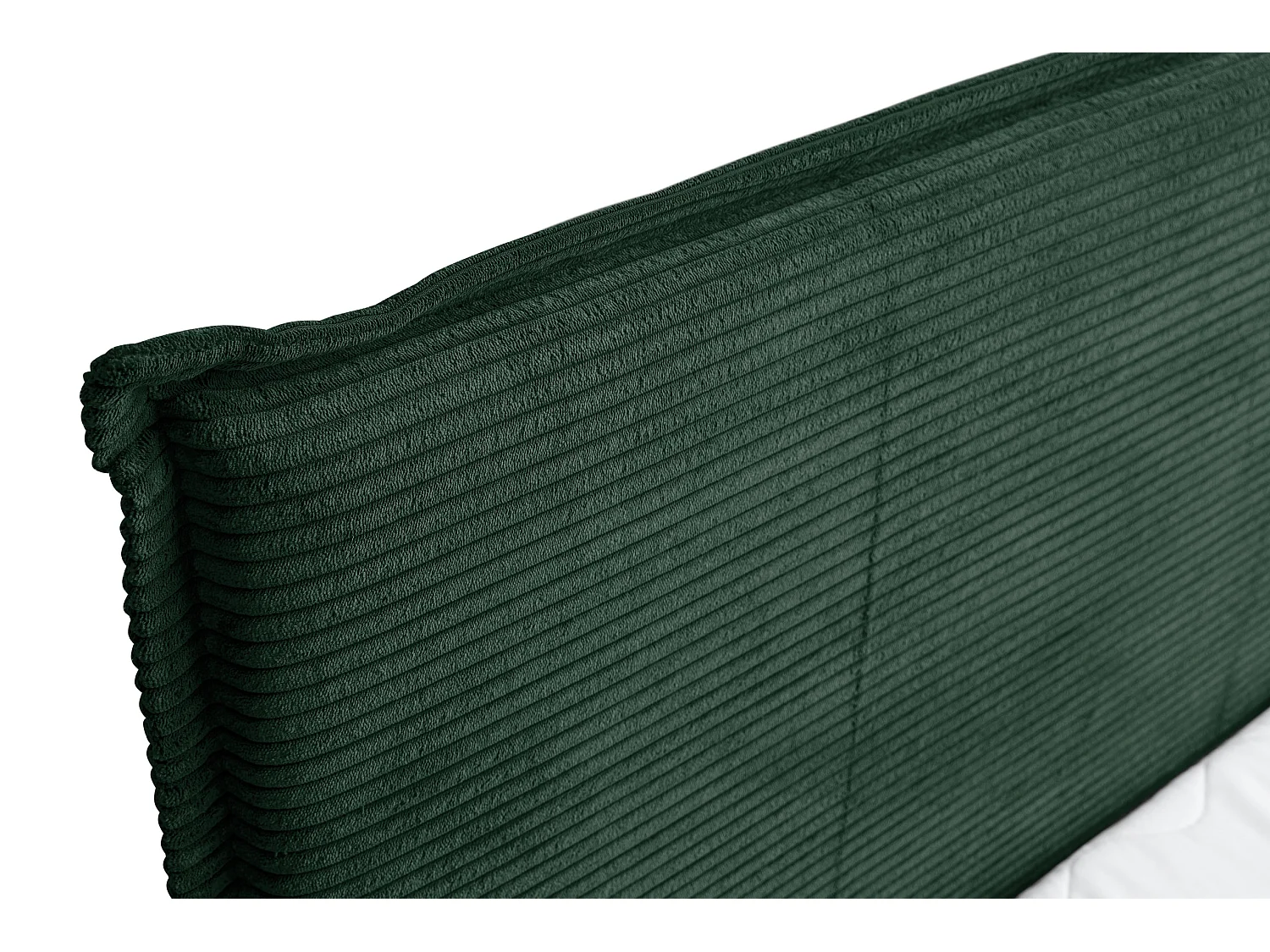 Lit boxspring Vanessa avec 2 coffres de rangement, lit rembourré Dimensions: 160x200, couleur: vert, tissu cordé
