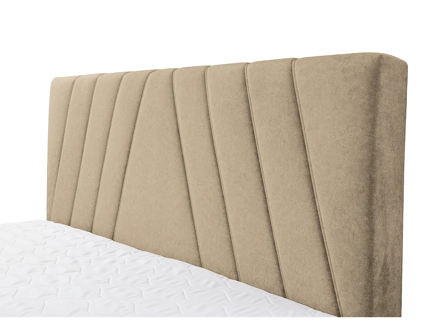Lit boxspring CAPRI avec 2 coffres de rangement, lit rembourré Dimensions: 160x200 cm, couleur: marron clair, tissu velours