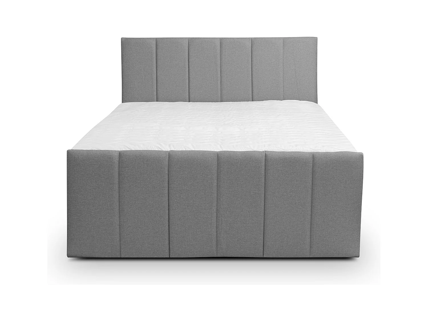 Lit boxspring CLAUDINE avec 2 coffres de rangement, lit rembourré Dimensions: 160x200, couleur: gris, tissu velours
