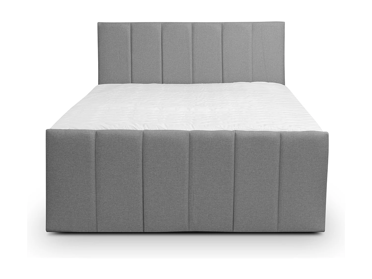 Lit boxspring CLAUDINE avec 2 coffres de rangement, lit rembourré Dimensions: 160x200, couleur: gris, tissu velours