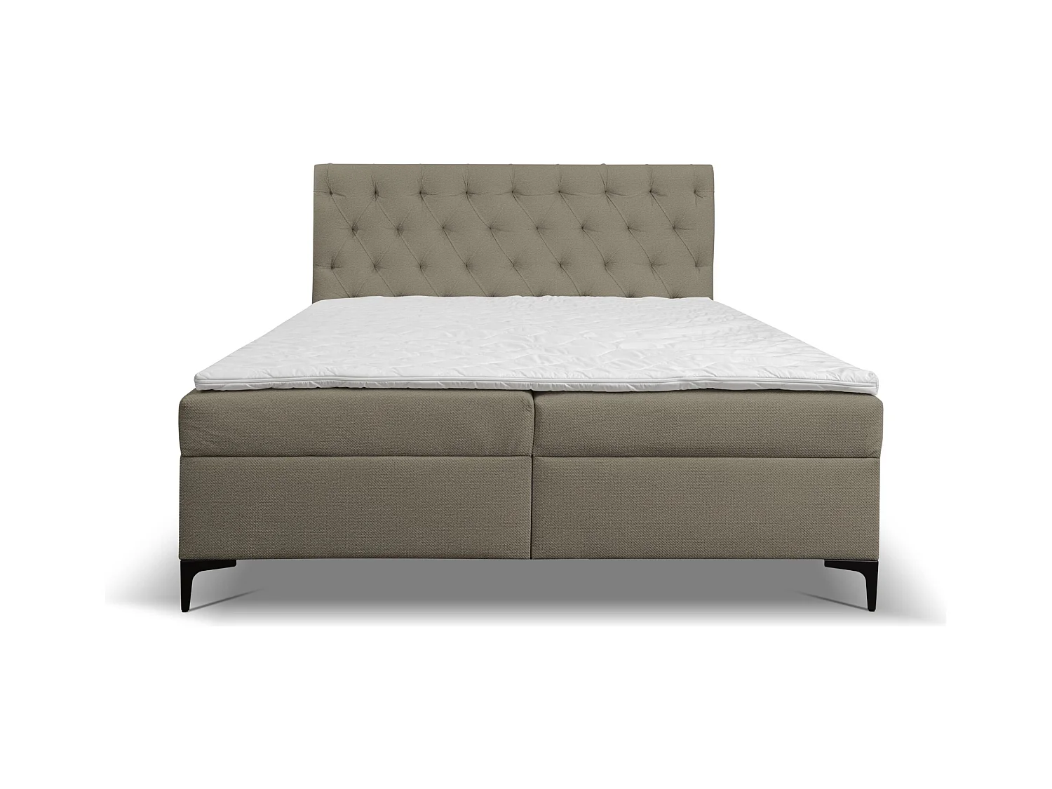 Lit boxspring Calipso avec 2 coffres de rangement, lit rembourré Dimensions: 180x200, couleur: marron, tissu velours