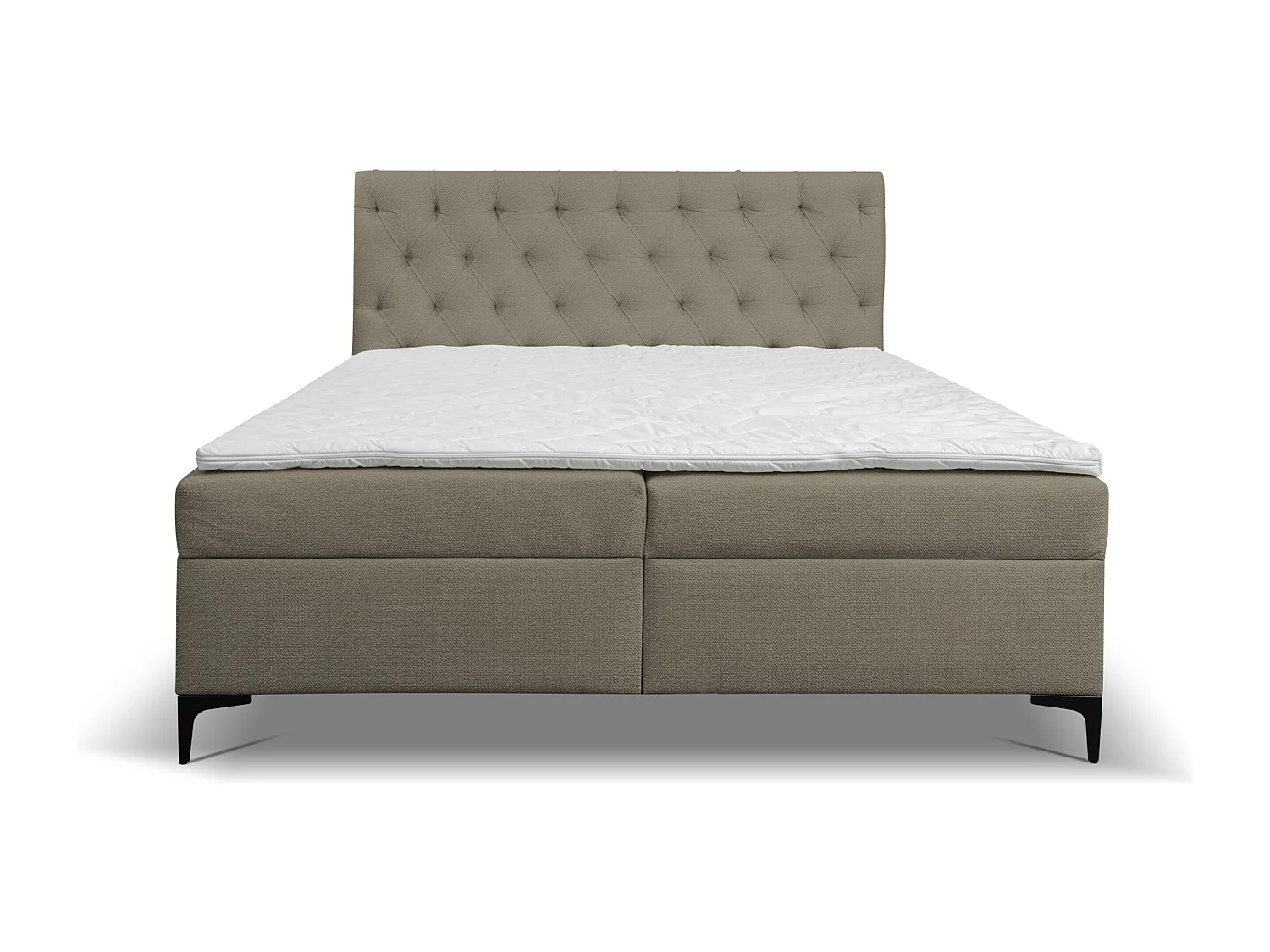 Lit boxspring Calipso avec 2 coffres de rangement, lit rembourré Dimensions: 180x200, couleur: marron, tissu velours