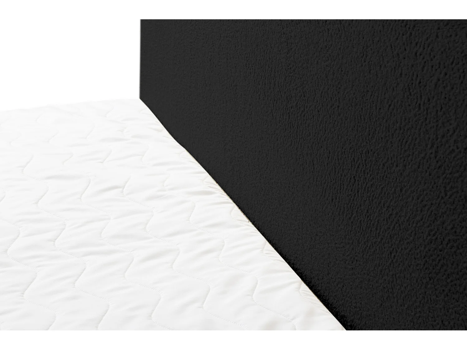 Lit boxspring LAMBI avec 2 coffres de rangement, lit rembourré Dimensions: 180x200, couleur: noir, tissu bouclé