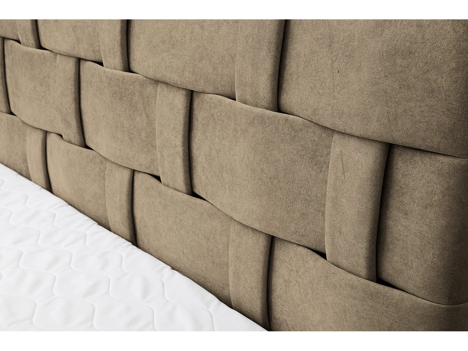 Lit boxspring Charlotte avec 2 coffres de rangement, lit rembourré Dimensions: 160x200 cm, couleur: marron, tissu velours