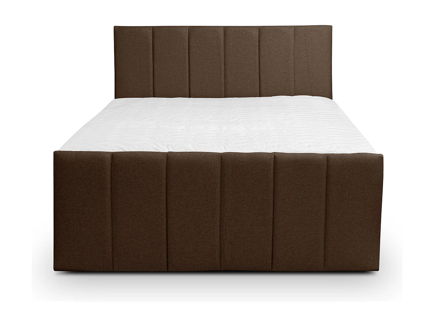 Lit boxspring CLAUDINE avec 2 coffres de rangement, lit rembourré Dimensions: 160x200, couleur: marron, tissu velours