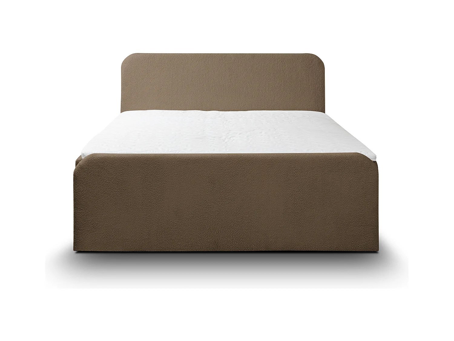 Lit boxspring LAMBI avec 2 coffres de rangement, lit rembourré Dimensions: 180x200, couleur: marron, tissu bouclé