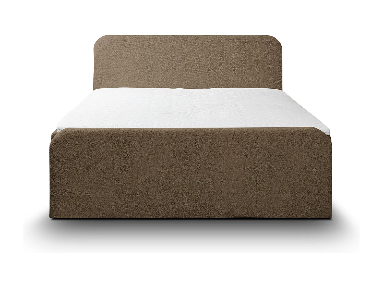 Lit boxspring LAMBI avec 2 coffres de rangement, lit rembourré Dimensions: 180x200, couleur: marron, tissu bouclé