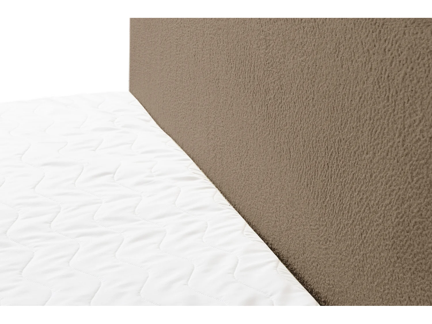 Lit boxspring LAMBI avec 2 coffres de rangement, lit rembourré Dimensions: 180x200, couleur: marron, tissu bouclé