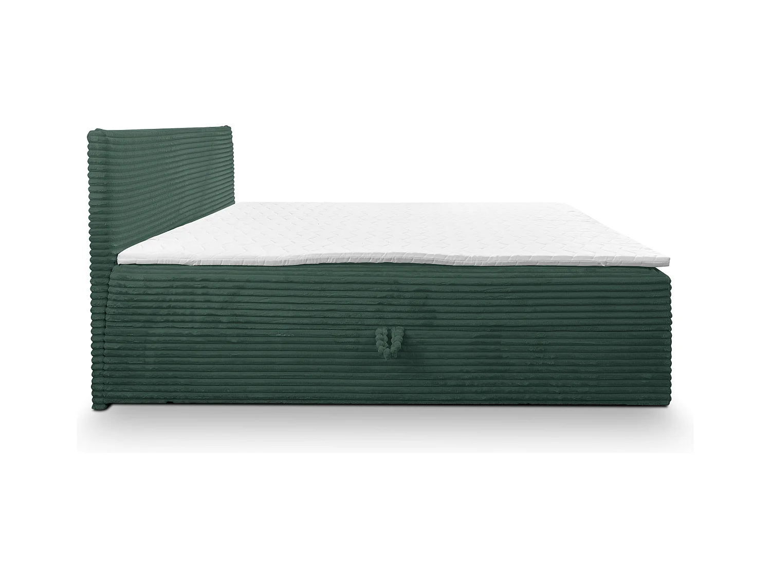 Lit boxspring Tilly avec 2 tiroirs de rangement, lit rembourré Dimensions: 160x200, couleur: vert, tissu cordé